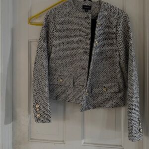 Chic Black and White Tweed Jacket